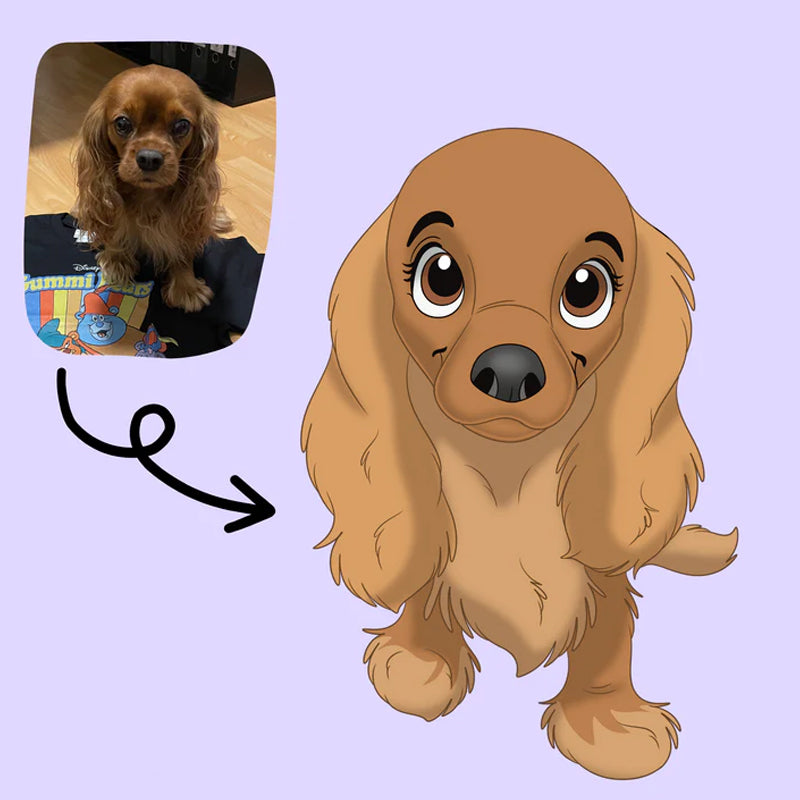 Custom Hand-Drawn Cartoon Pet Portrait