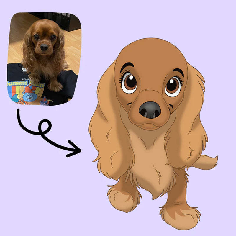 Custom Hand-Drawn Cartoon Pet Portrait