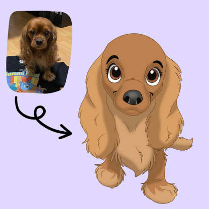 Custom Hand-Drawn Cartoon Pet Portrait