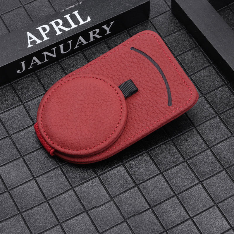Personalized Leather Multifunctional Car Sunglasses Holder