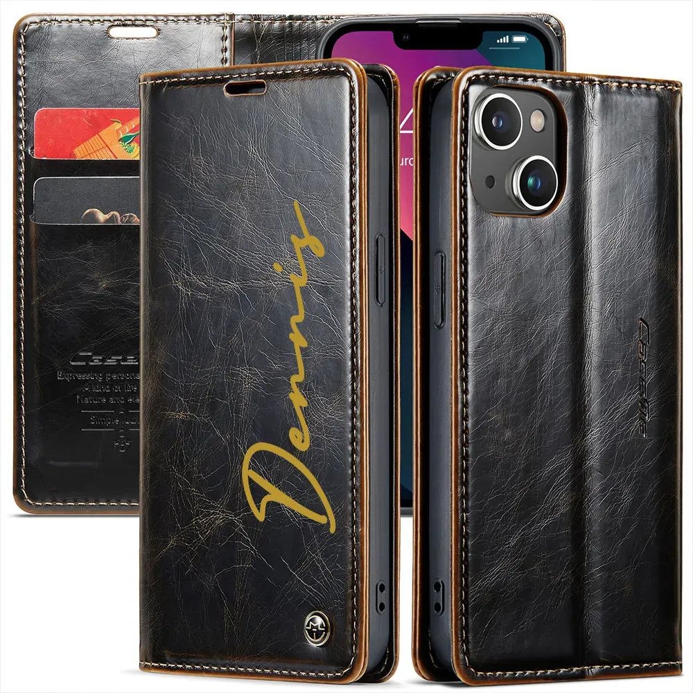 Personalised Monogram Card Holder Magnetic Wallet Phone Case