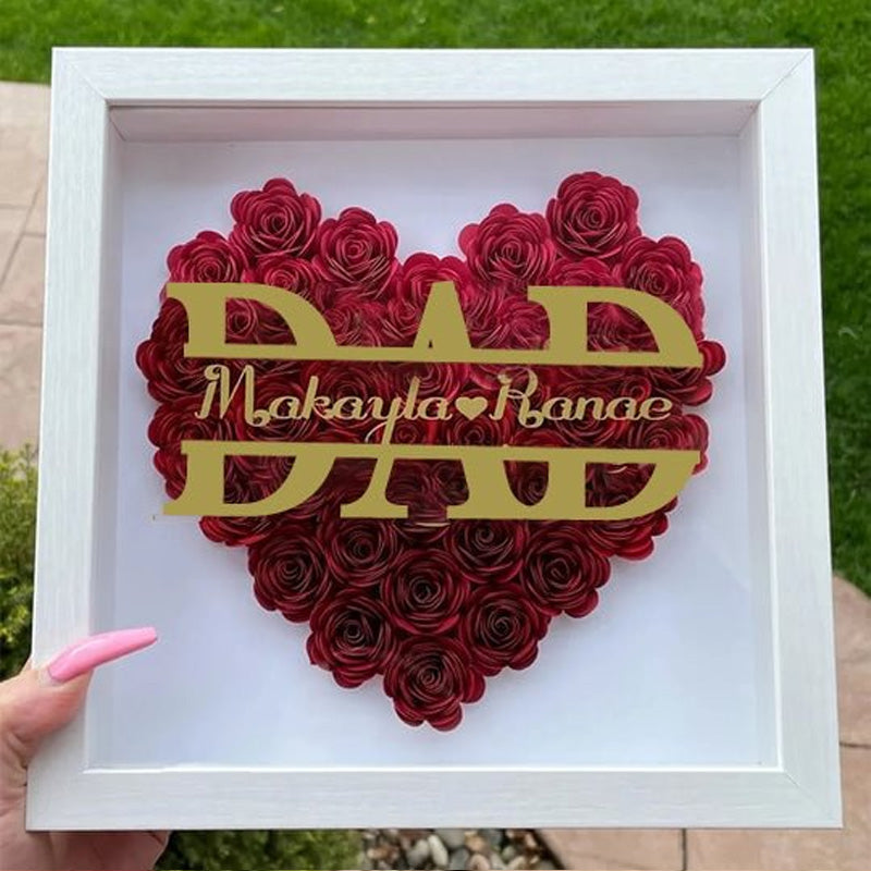 Personalized Father's Day Flower Shadow Box