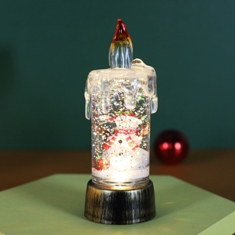 Personalized Snowman Santa Claus Flameless LED Candle Light