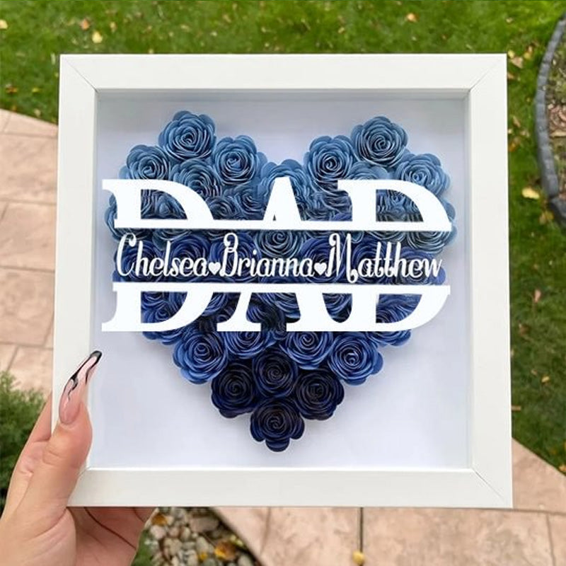Personalized Father's Day Flower Shadow Box