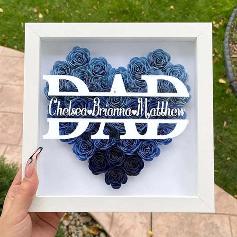 Personalized Father's Day Flower Shadow Box