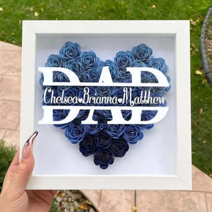 Personalized Father's Day Flower Shadow Box