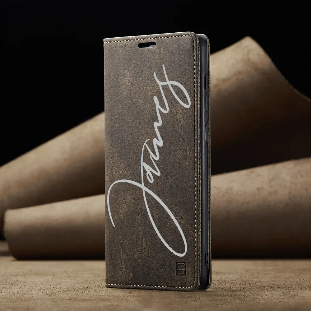 Personalised Monogram Card Holder Magnetic Wallet Phone Case