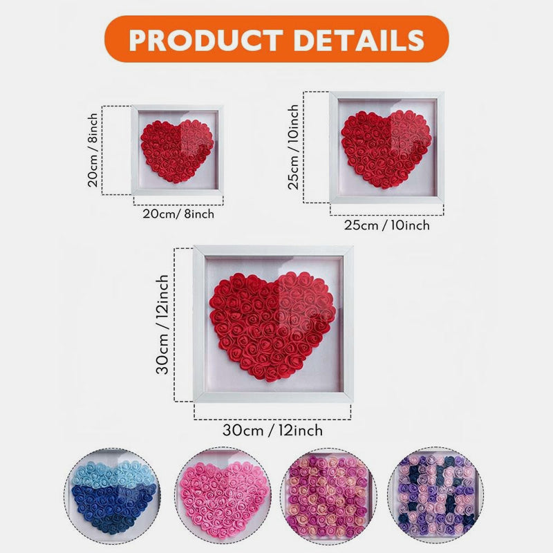 Grandma Hearts Mum Hearts - Personalized Flower Shadow Box
