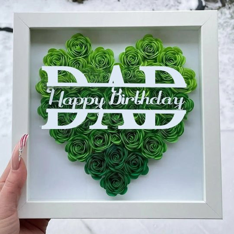 Personalized Father's Day Flower Shadow Box