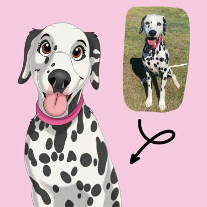 Custom Hand-Drawn Cartoon Pet Portrait