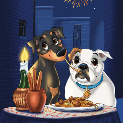 Custom Hand-Drawn Cartoon Pet Portrait