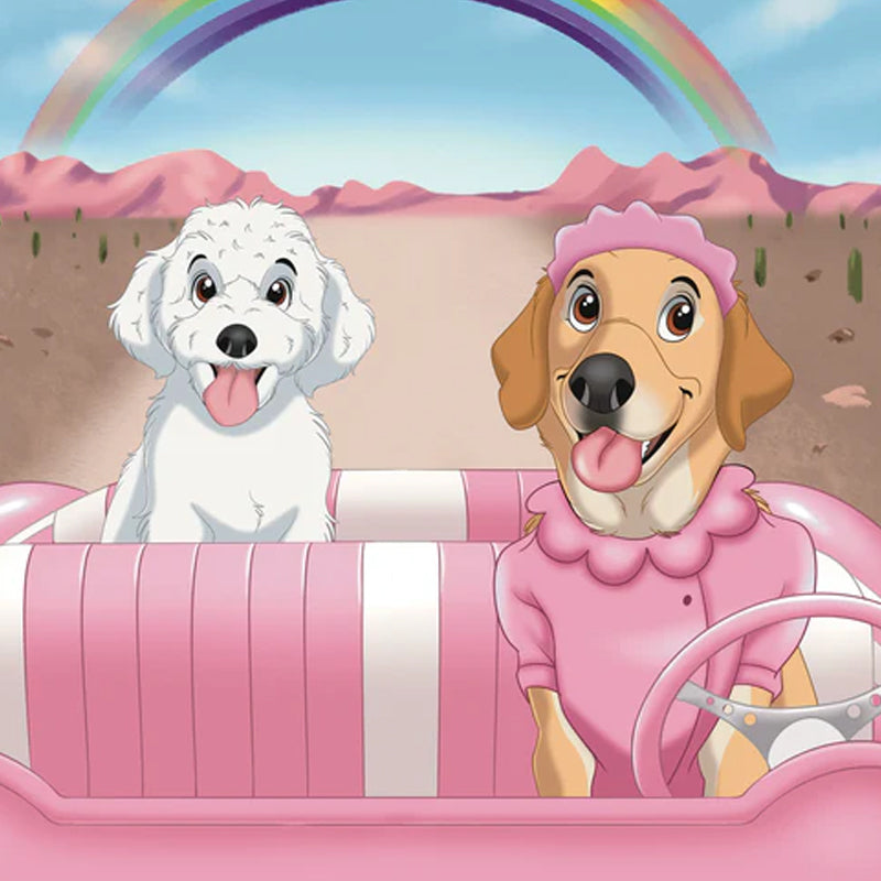 Custom Hand-Drawn Cartoon Pet Portrait