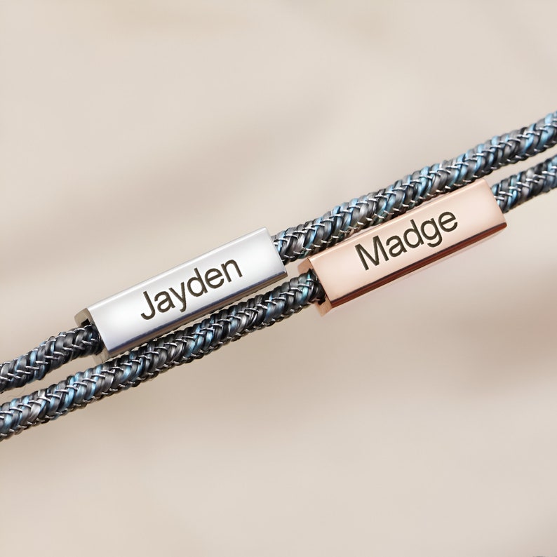 Personalized Date Name Magnetic Rope Bracelets