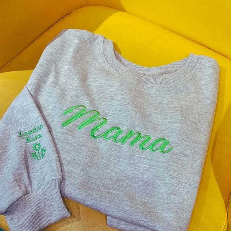 Personalized Mama Embroidered Sweatshirt