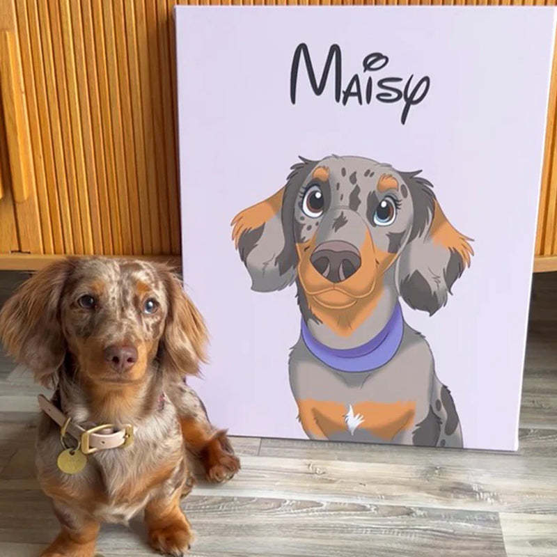Custom Hand-Drawn Cartoon Pet Portrait