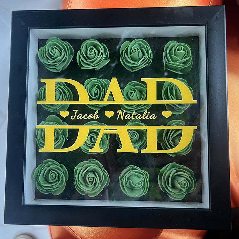 Personalized Father's Day Flower Shadow Box