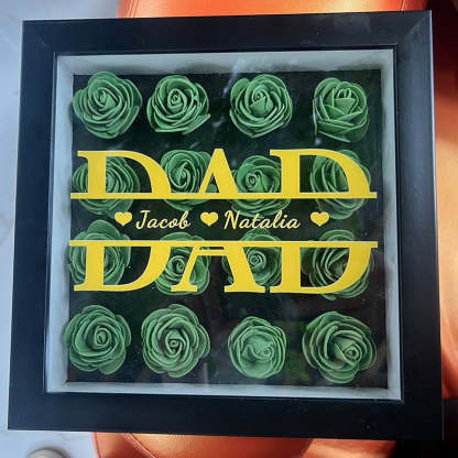 Personalized Father's Day Flower Shadow Box