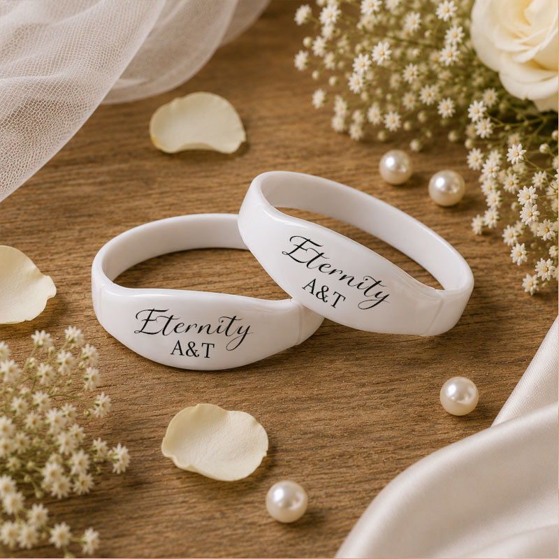 Custom Light-Up Wedding Wristbands – Personalized Glow Bracelets for Bride, Groom & Guests