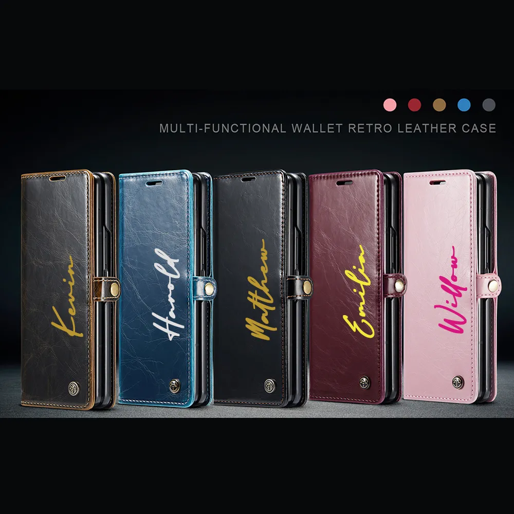 Personalised Monogram Card Holder Magnetic Wallet Phone Case