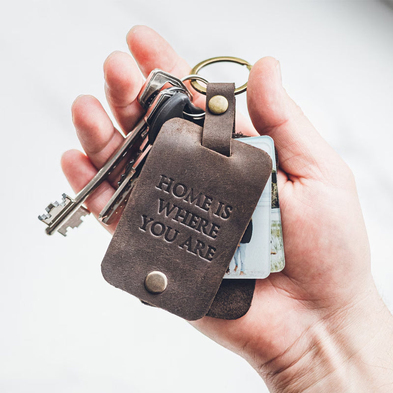 Personalized Photo Keychain - Man Accessory Leather Keychain