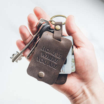 Personalized Photo Keychain - Man Accessory Leather Keychain