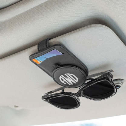 Personalized Leather Multifunctional Car Sunglasses Holder