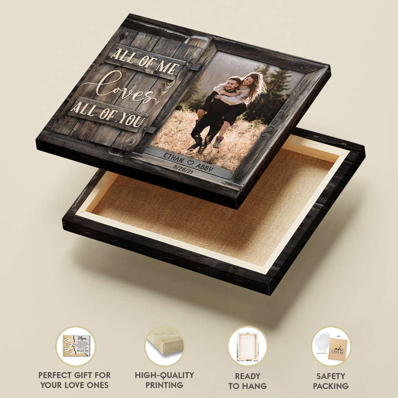 Personalized Gifts for Wedding Anniversary Couples  All Of Me Canvas Wall Art