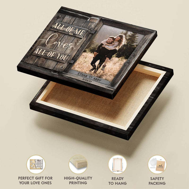 Personalized Gifts for Wedding Anniversary Couples  All Of Me Canvas Wall Art