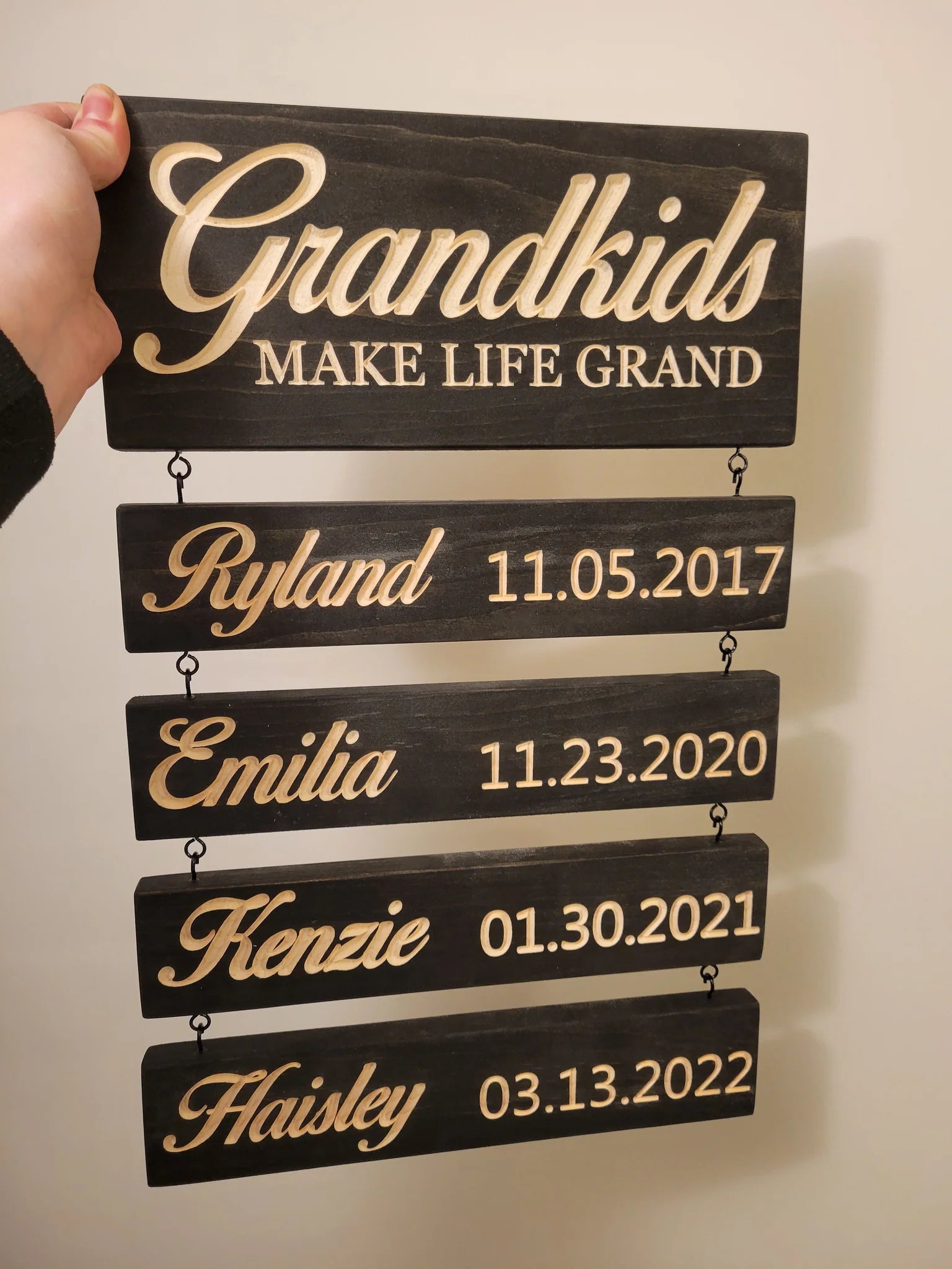 Personalized Engraved Grandchildren Hanging Decorative Sign