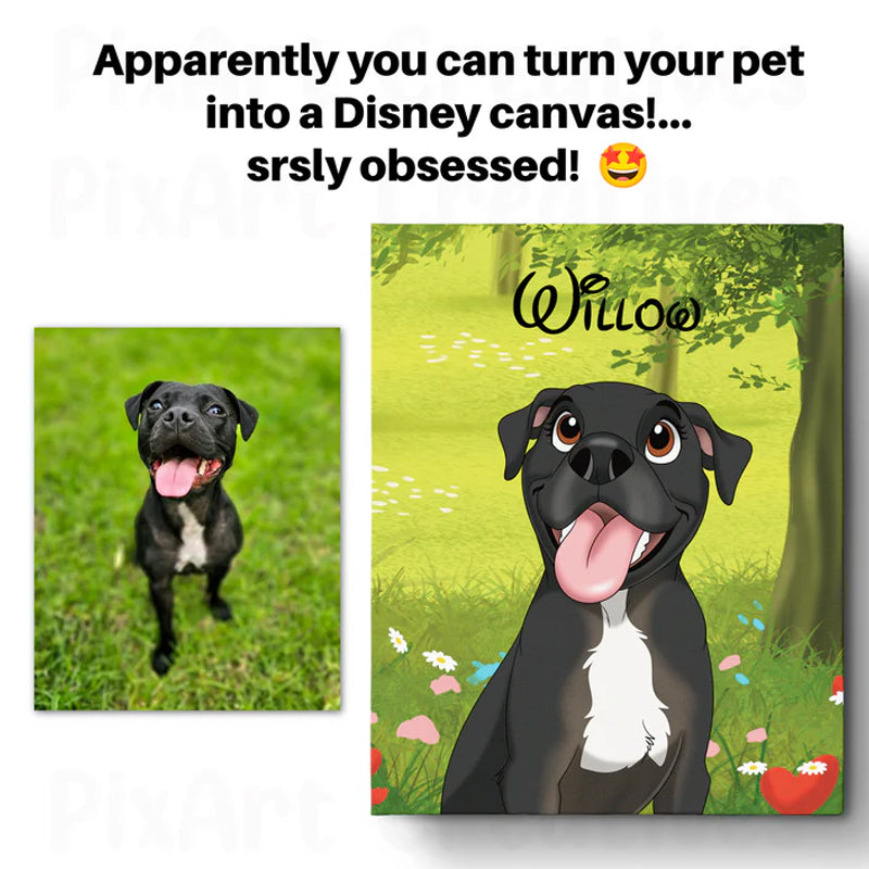 Custom Hand-Drawn Cartoon Pet Portrait