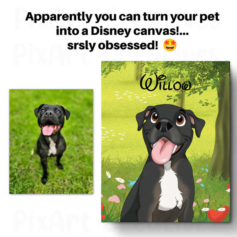 Custom Hand-Drawn Cartoon Pet Portrait