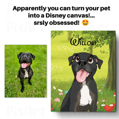 Custom Hand-Drawn Cartoon Pet Portrait