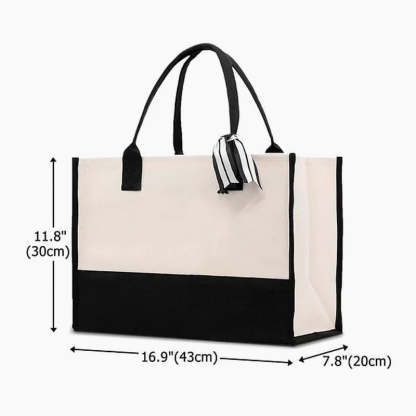 Personalized Crochet Yarn Design Large Canvas Tote Bag