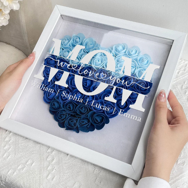 Custom Rose Flower Frame Box Gift with     EngravedNameGiftforMom/Mother'sDay