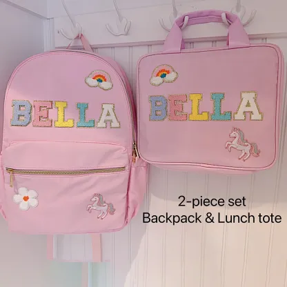 Gift for Kids Personalized Kids Back to School Backpack with Patches