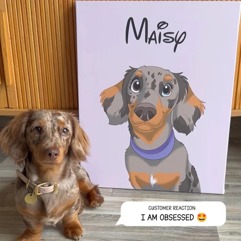 Custom Hand-Drawn Cartoon Pet Portrait