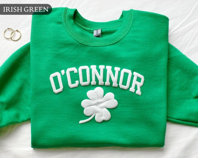 Personalized Name St Patrick's Day Four Leaf Clover Sweatshirt