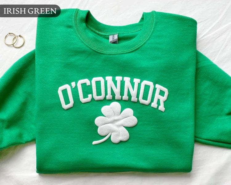 Personalized Name St Patrick's Day Four Leaf Clover Sweatshirt