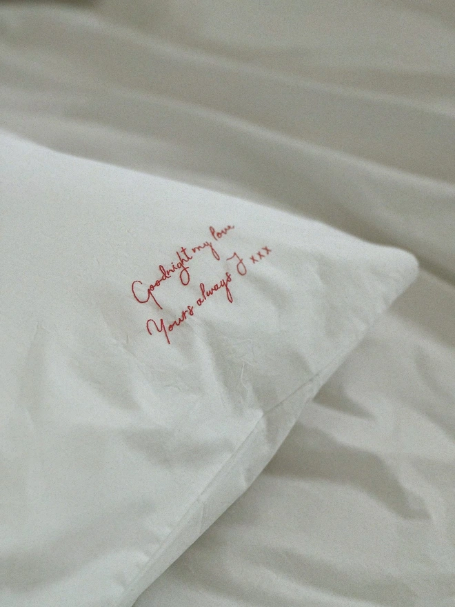 Personalized Love Note Pillowcase – Your Love Message, Beside Them Every Night