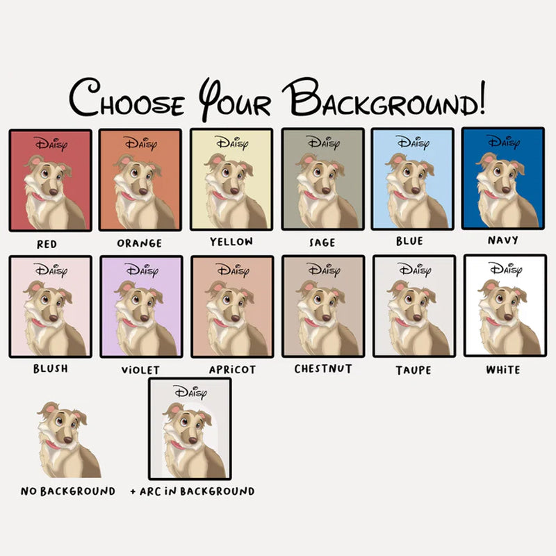 Custom Hand-Drawn Cartoon Pet Portrait