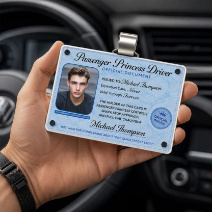 Personalized Passenger Princess Driver Card – Forever Valid VIP Driver Card