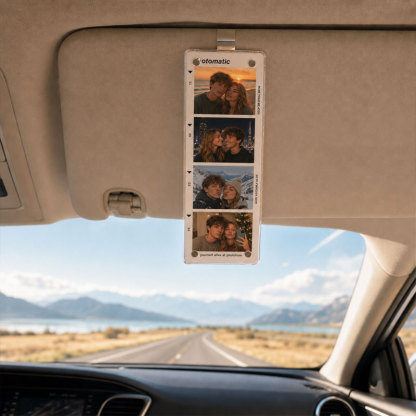 Personalized Photo Strip Car Visor Clip – Custom Picture Filmstrip Keepsake for Car