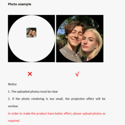 Personalized Photo Projection Two In One Heart Ring With Crown