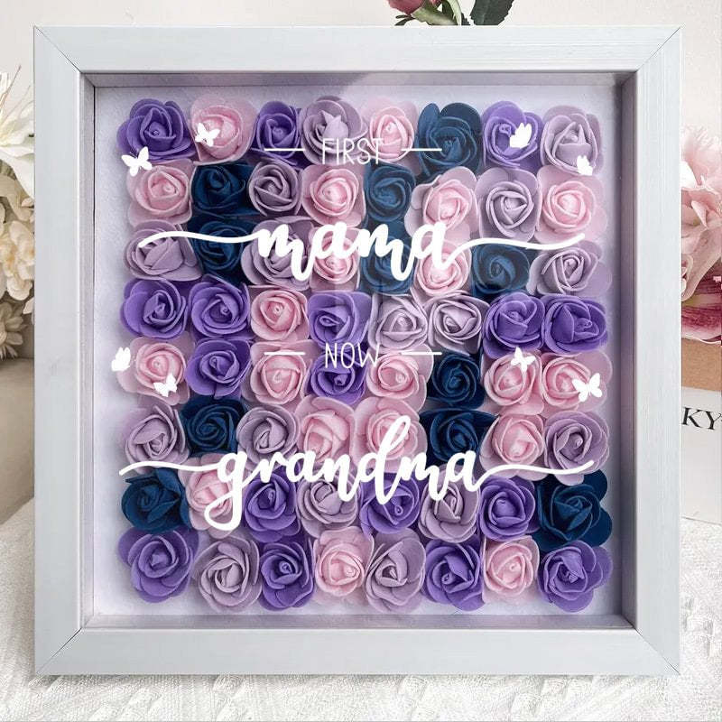 First Mum Now Grandma - Personalized Flower Shadow Box