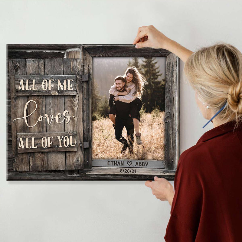 Personalized Gifts for Wedding Anniversary Couples  All Of Me Canvas Wall Art