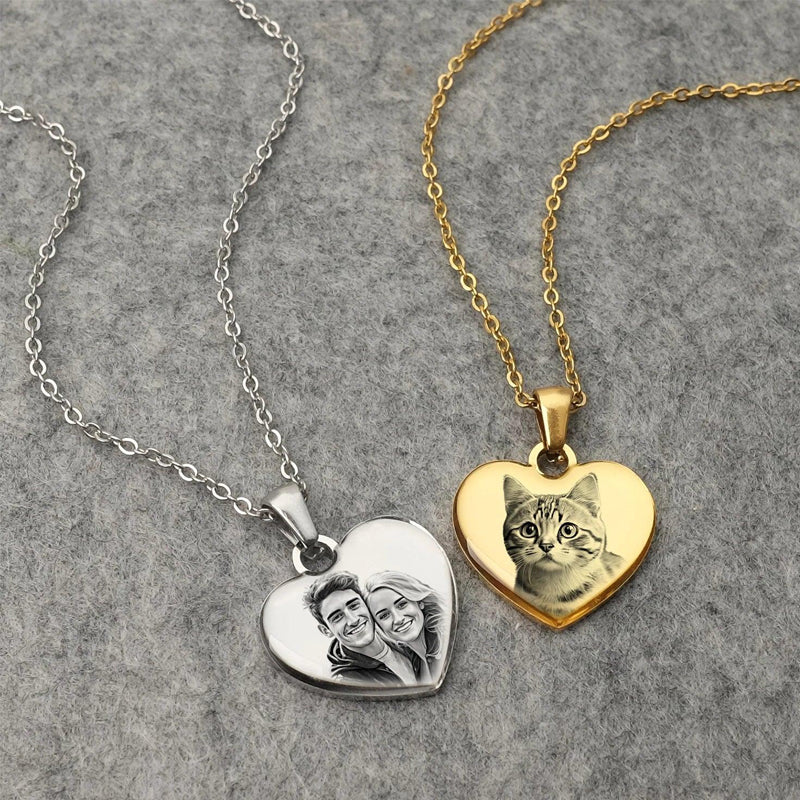 Custom Engraved Photo Pendant