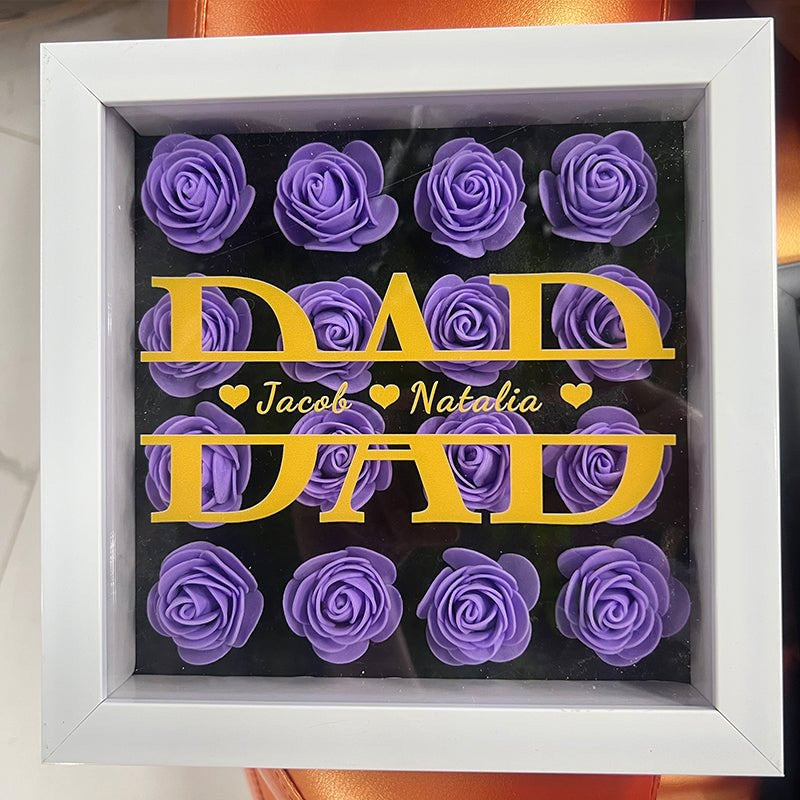Personalized Father's Day Flower Shadow Box