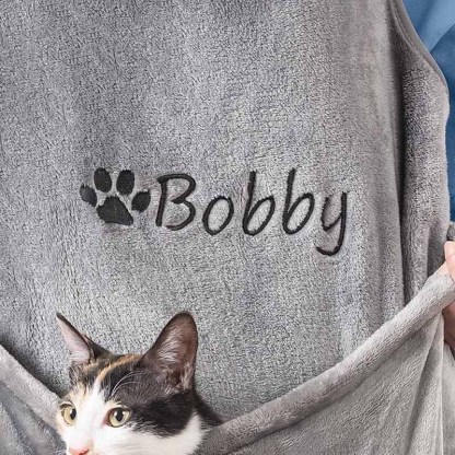 Personalized velvet embroidered name cat hugging apron adjustable apron 