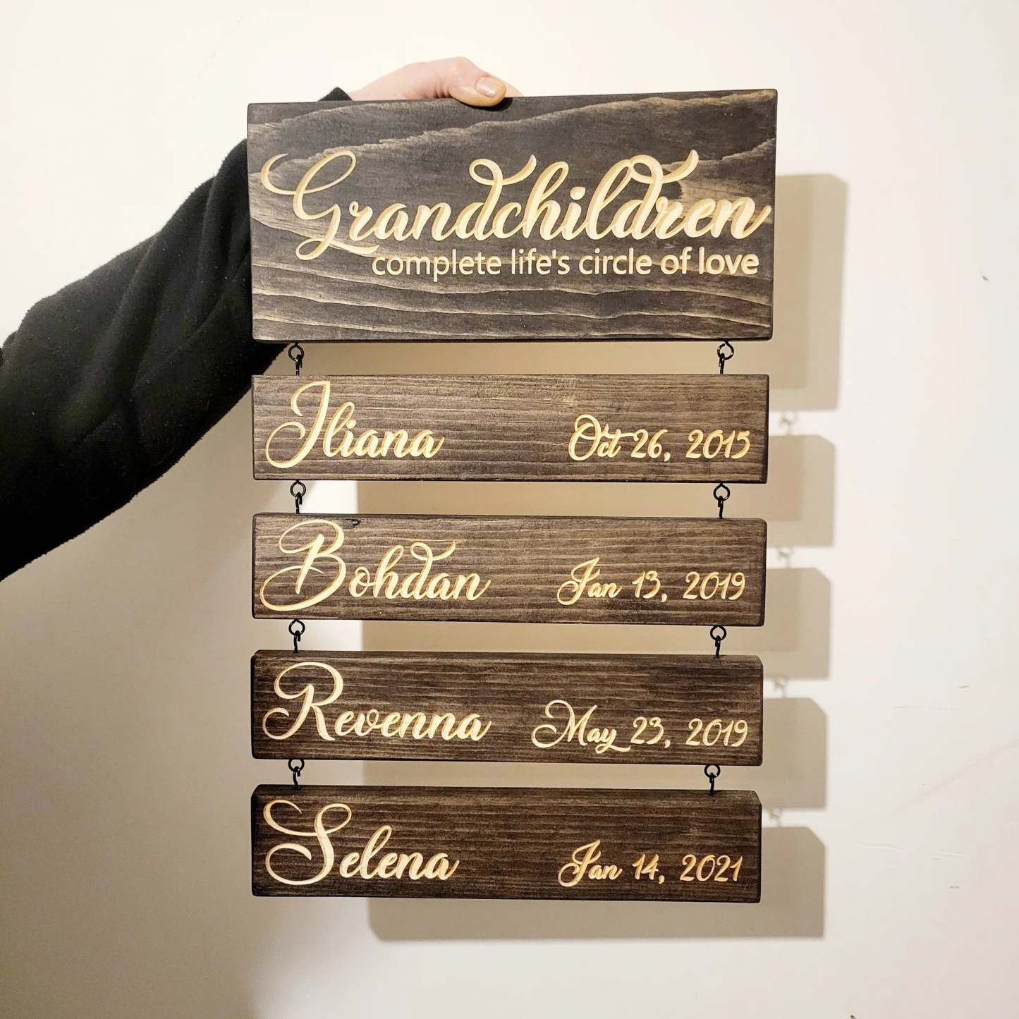 Personalized Engraved Grandchildren Hanging Decorative Sign