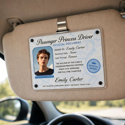 Personalized Passenger Princess Driver Card – Forever Valid VIP Driver Card